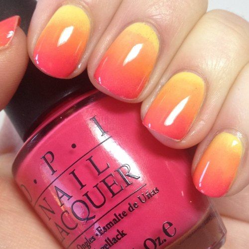 sunset effect nail art