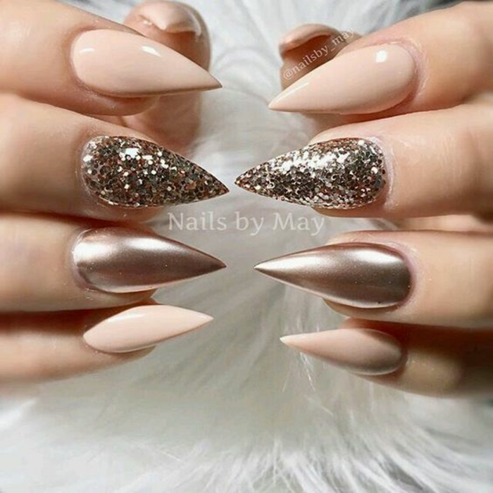 come-fare-le-unghie-idea-decorazione-smalto-glitter-forma-unghia-stiletto-smalto-gel-top-coat