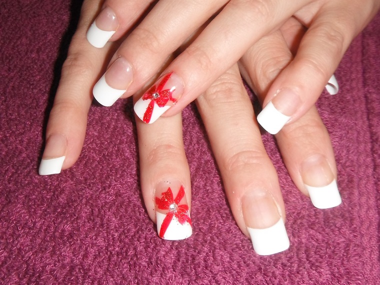 christmas-nails-french-red-bow