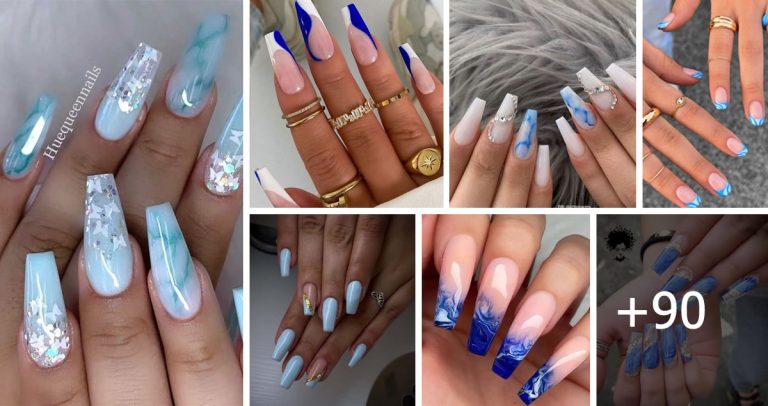 Top 97 Best Clear Blue Nails For Women – Transparent Fingernail Design Ideas