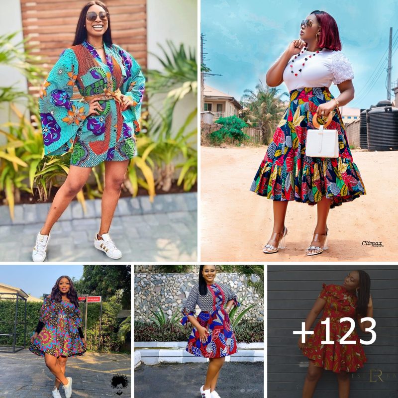 123 Ankara Short Gown Looks Paired with Sneakers for 2024