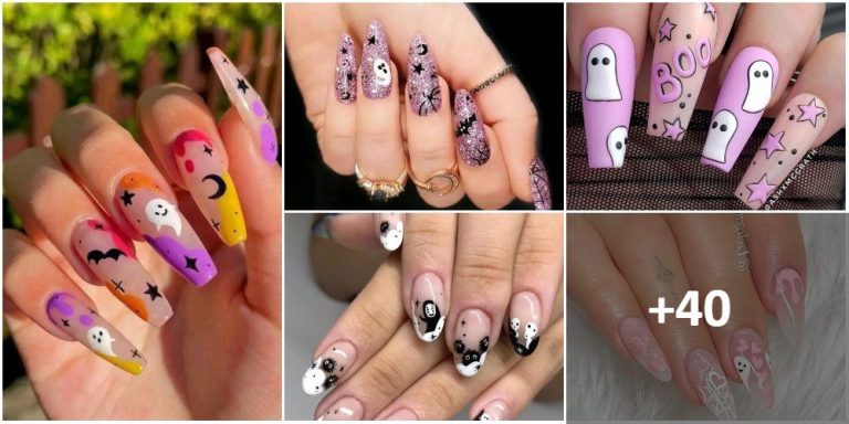 Nails Decorated with GHOSTS for HALLOWEEN【+42 Images】👻
