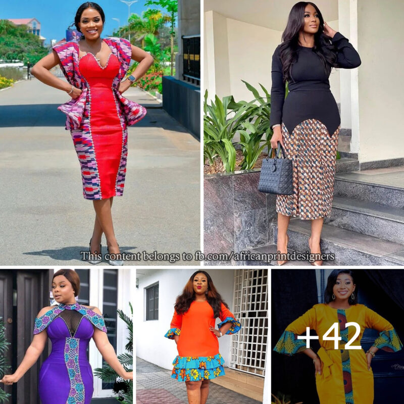 42+ Amazing Ways To Combine Ankara With Plain Coloured Fabric.