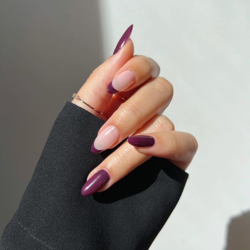 plum fall french nail tips