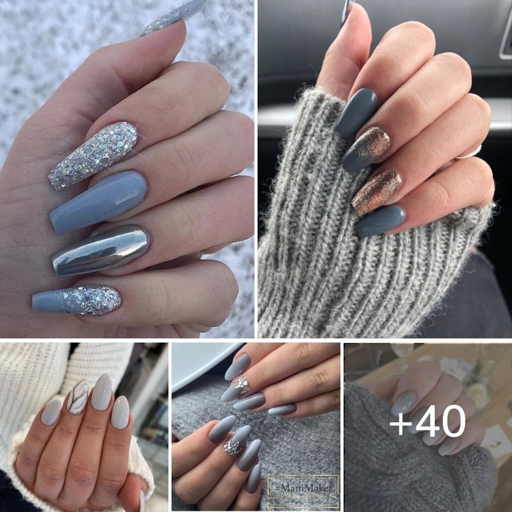 40+ Examples Of Grey & Silver Nails For A Cool Manicure