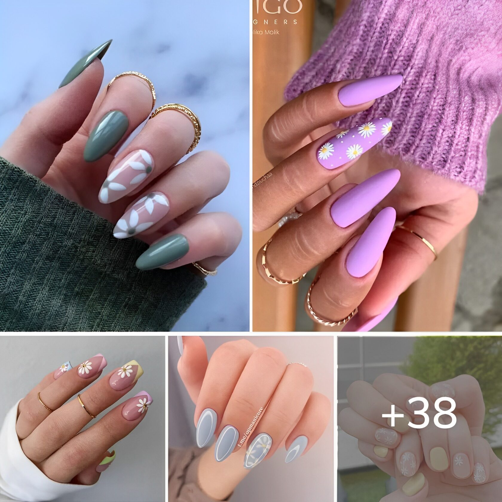 38+ Daisy Nails For A Delicate & Romantic Manicure
