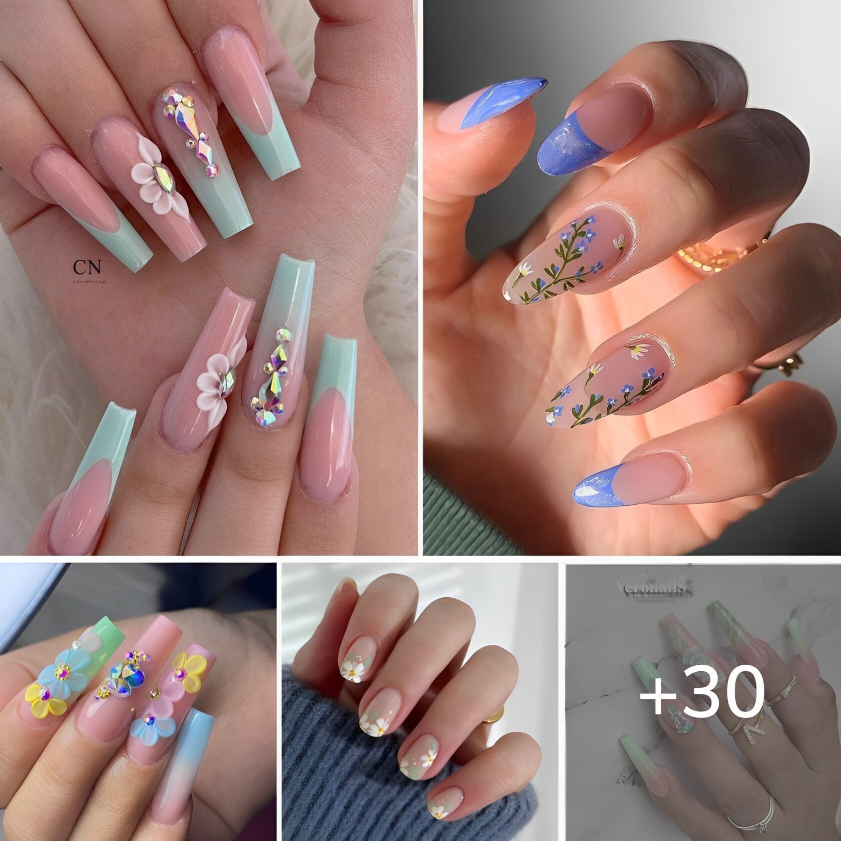 30 Elegant Flower Nail Designs Beautiful All Year Round