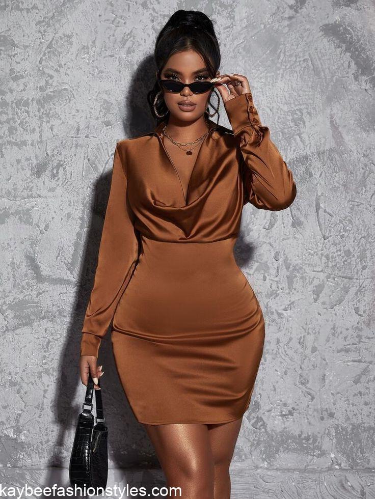 30 Best Cowl Neck Gown Styles for Ladies in Nigeria