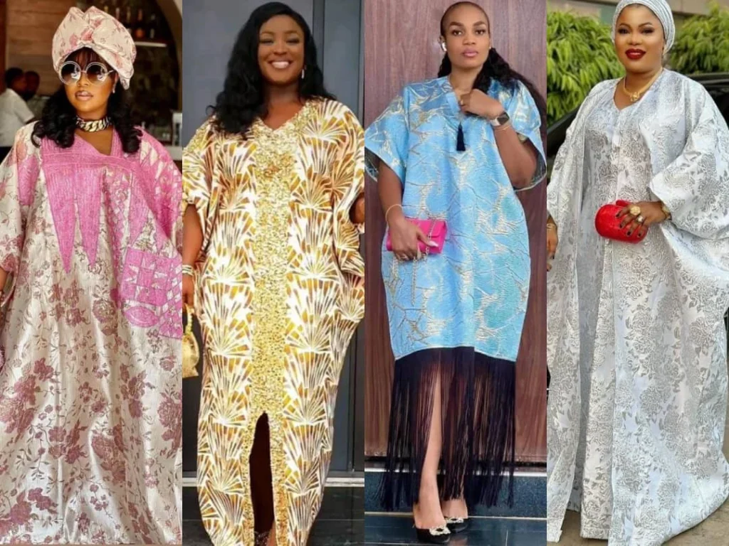 Damask Bubu Gown Styles for Ladies