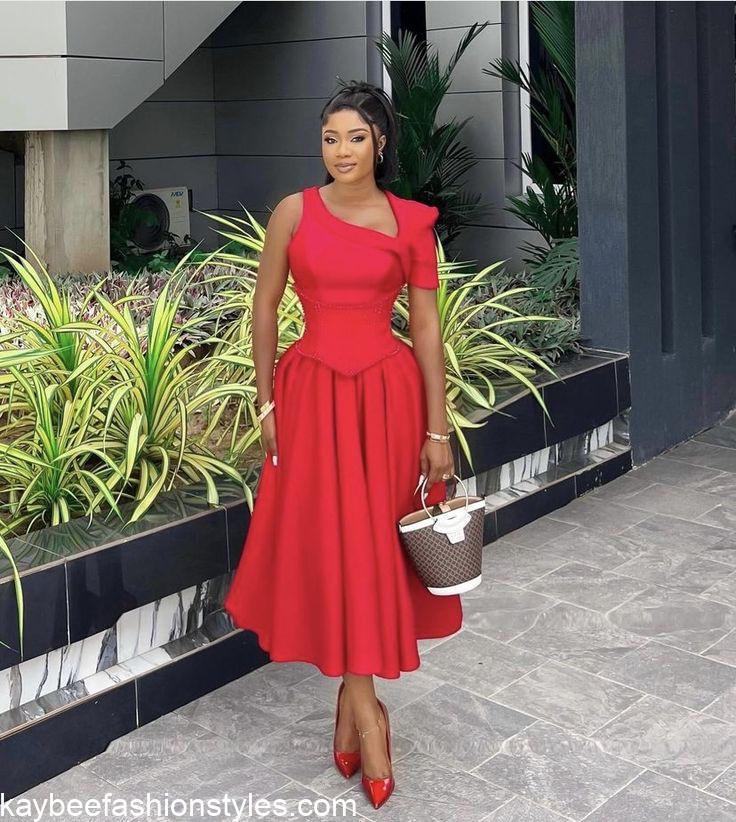 Styles for Plain Material Gowns in Nigeria