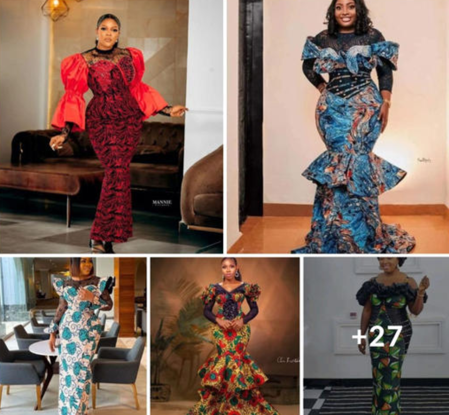 +27 Classic Ankara Gown Designs for Mature Women to look stunning