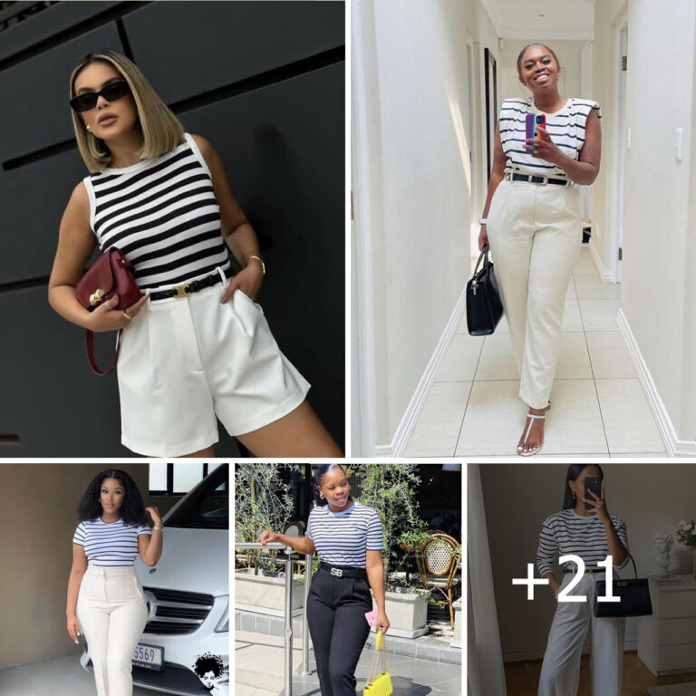 Stripe Your Fancy: The Chic Appeal of Women’s Striped Crew Neck Blouses in Ecru