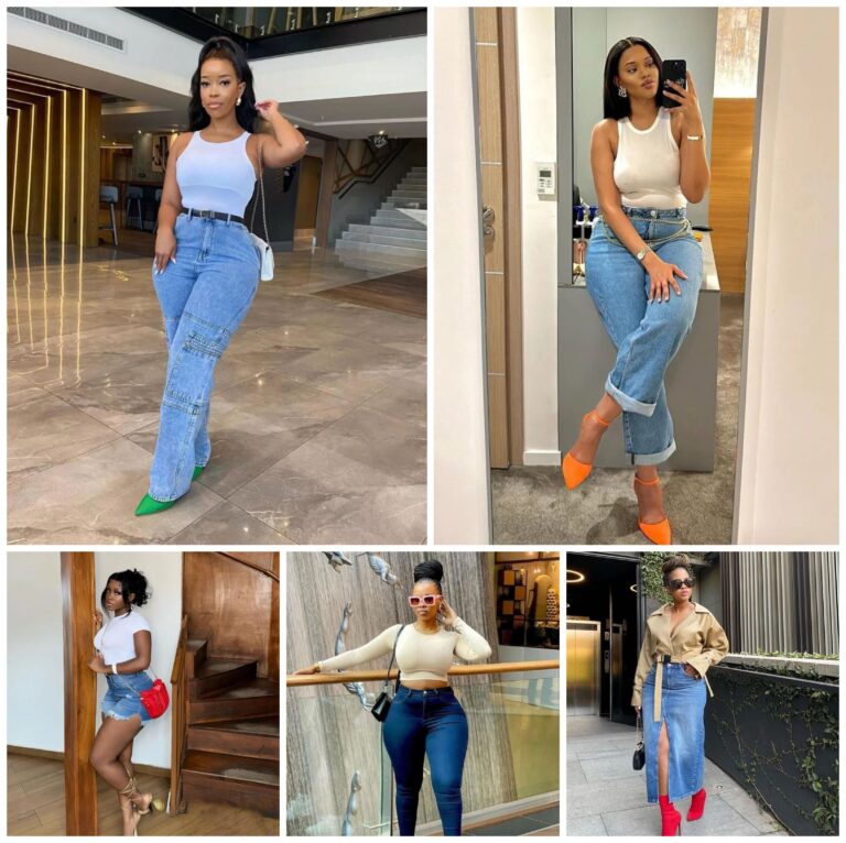 Stylish and versatile jeans outfit ideas featuring a mix of fitted and relaxed denim styles, paired with trendy tops and accessories. Perfect for casual yet chic everyday looks!